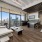 Skylounge with bar seating and views of Austin