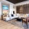 Lobby with lounge seating and art wall